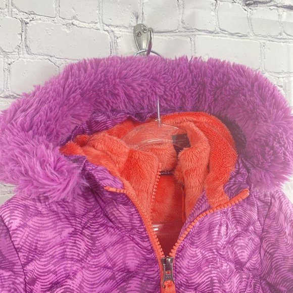 Snoozu Hooded Puffer Purple Girls Jacket Outerwear - Picture 3 of 9